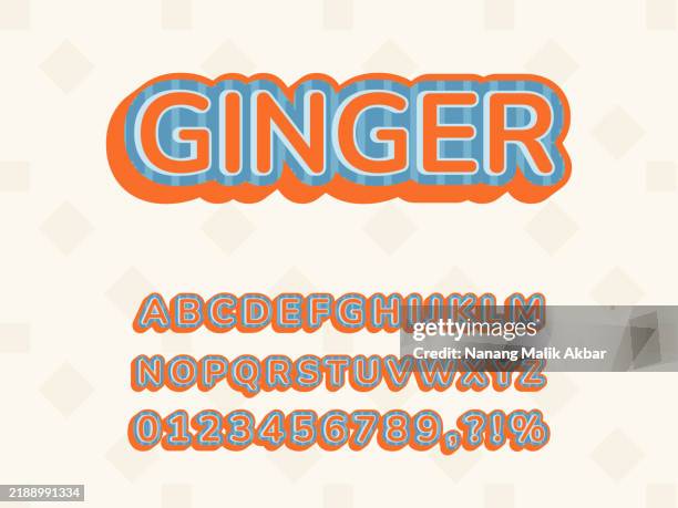 ginger 3d editable text effect. effect saved in graphic styles - 3d printer food stock illustrations