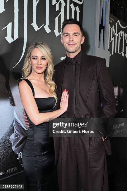 Bryana Holly, Nicholas Hoult at the "Nosferatu" Los Angeles premiere at TCL Chinese Theatre on December 12, 2024 in Los Angeles, California.