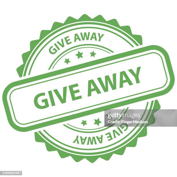 give away rubber seal stamp - giveaway stock illustrations