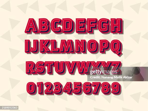 alphabet 3d design and 3d colorful text effect. text effect saved in graphic styles - block font stock illustrations