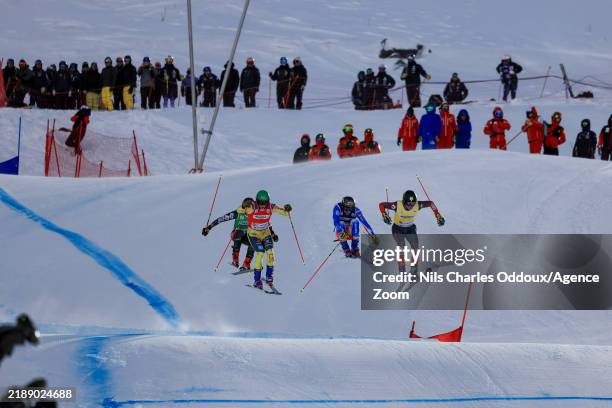Florian Wilmsmann of Team Germany, Ryo Sugai of Team Japan, Romain Mari of Team France, Jared Schmidt of Team Canada in action during the FIS Ski...