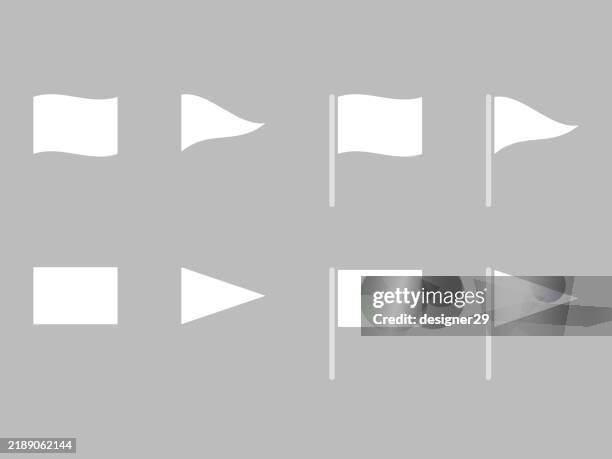 illustrations, cliparts, dessins animés et icônes de drapeau blanc vectoriel set - drapeau blanc