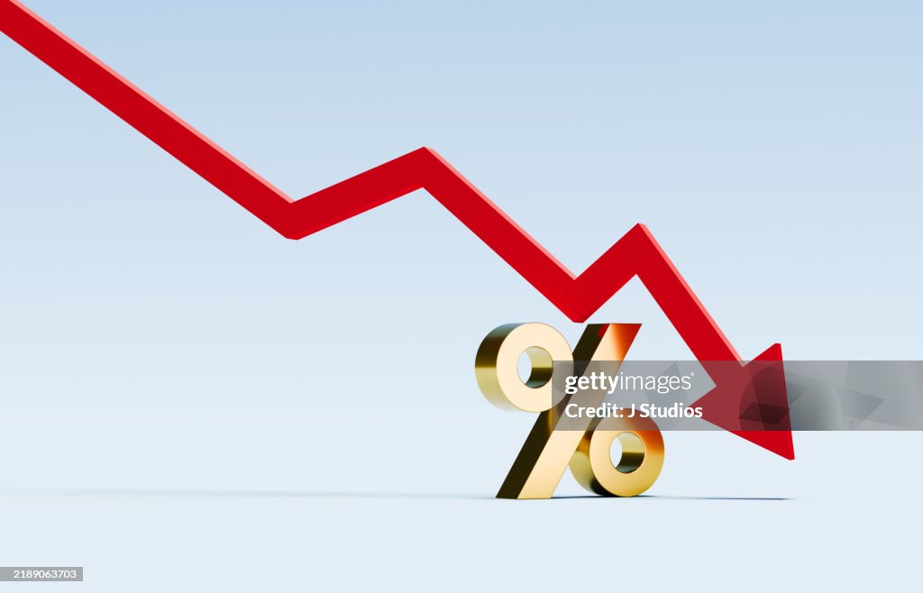 Declining Percentage with Red Arrow