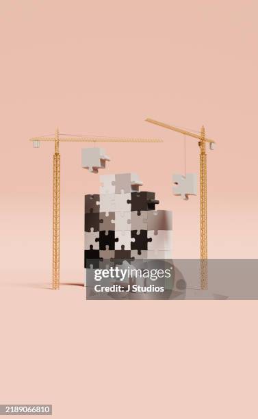 constructing the pieces of a solution concept - dismantling stock pictures, royalty-free photos & images