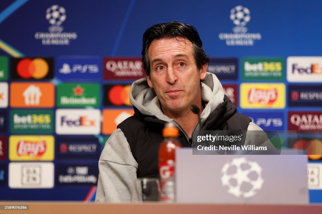 Aston Villa FC Training Session And Press Conference - UEFA Champions League 2024/25 League Phase MD6