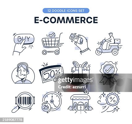 E-Commerce Doodle Icon Set E-Commerce Doodle Icon Set