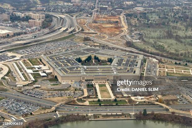 View of the Pentagon on December 13 in Washington, DC. Home to the US Defense Department, the Pentagon is one of the world's largest office buildings.
