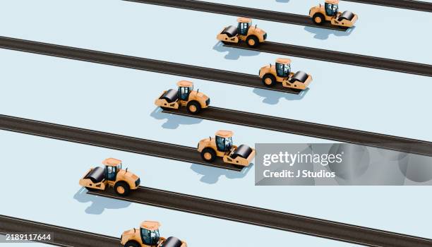 web of progress - multiple paths to the future - steamroller stock pictures, royalty-free photos & images