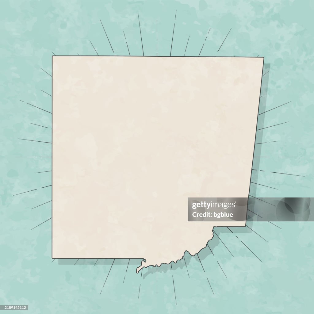 Monroe County, Mississippi. Map in retro vintage style - Old textured paper