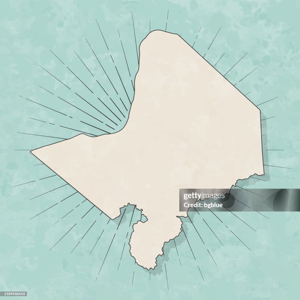 Cabell County, West Virginia. Map in retro vintage style - Old textured paper