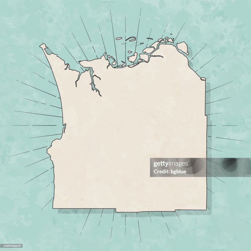 Clatsop County, Oregon. Map in retro vintage style - Old textured paper