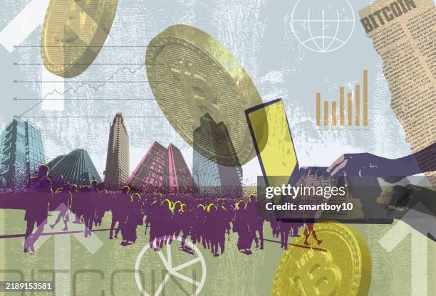 bitcoin concept - bitcoin stock illustrations