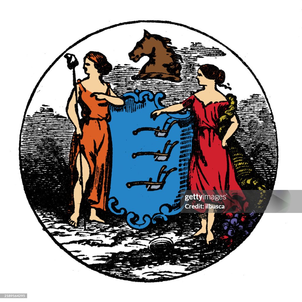 Seal of USA states (1899): New Jersey