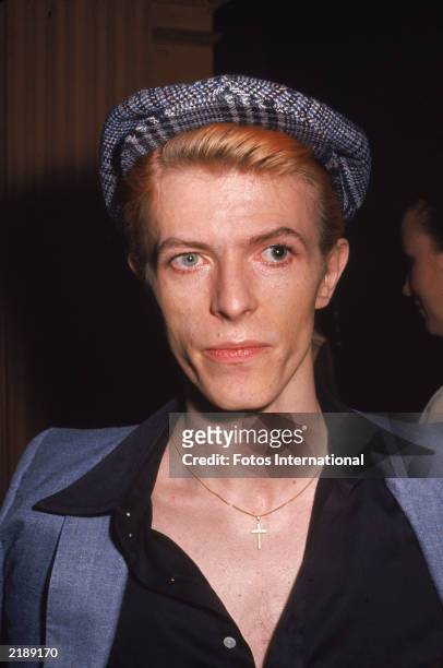 David Bowie at a reception given by the American Film Institute for film director Michelangelo Antonioni at Greystone Mansion Beverly Hills,...