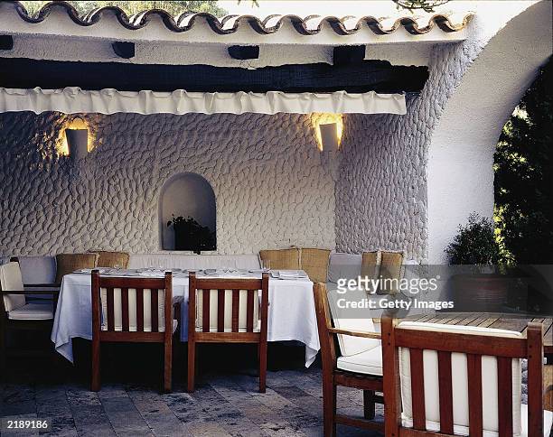 This handout photo from El Bulli Restaurant shows the terrace at El Bulli Restaurant July 23, 2003 in Girona, Spain.