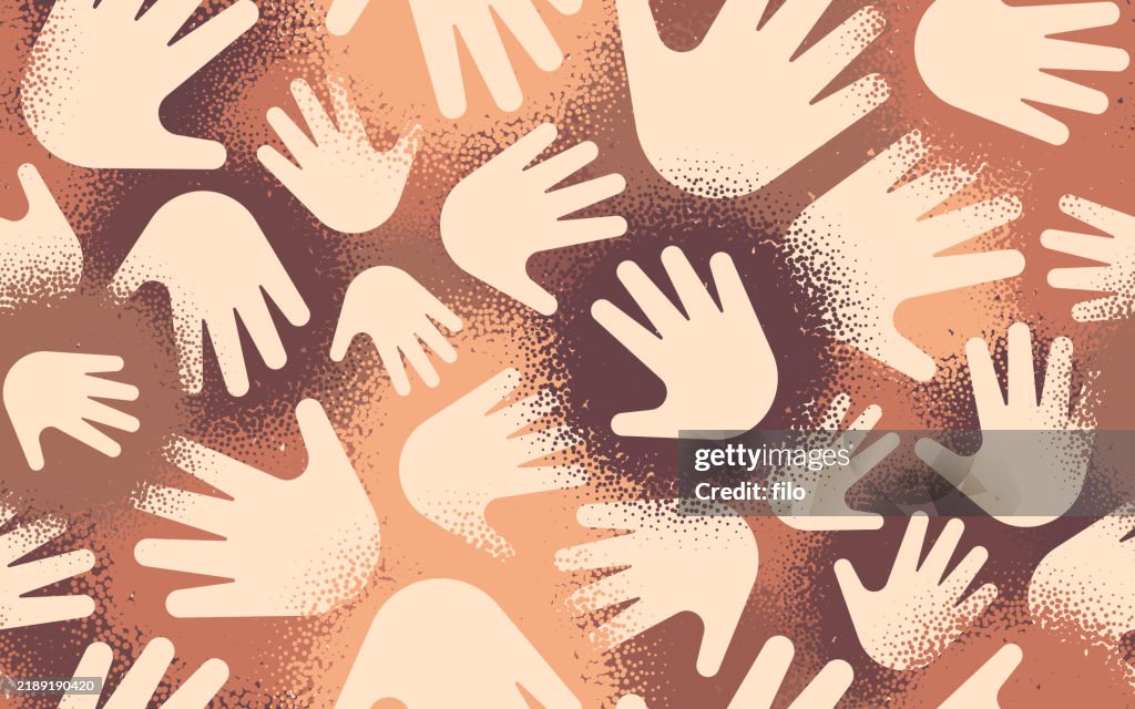 Seamless Tileable Hand Traditional culture Diversity Equity Inclusion Background Pattern
