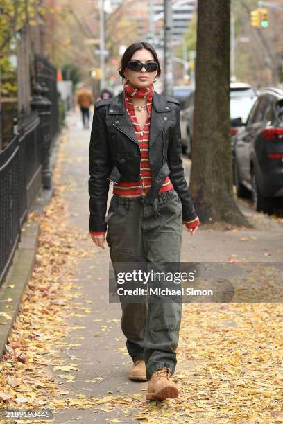Emily Ratajkowski seen walking in New York on December 10, 2024 in New York City.
