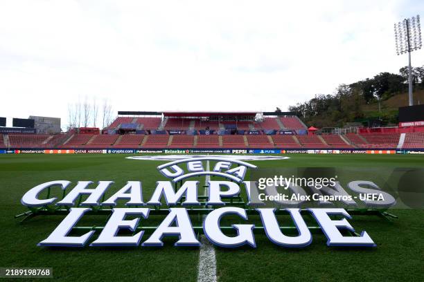 General view inside the stadium prior to the UEFA Champions League 2024/25 League Phase MD6 match between Girona FC and Liverpool FC at Montilivi...