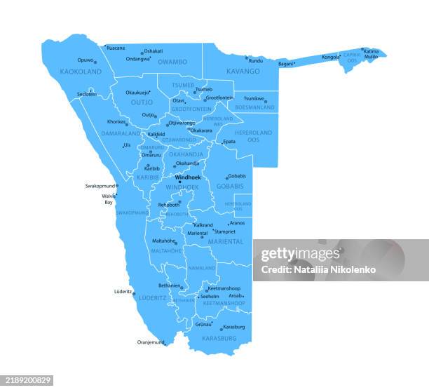 Namibia Map Image Namibia Detailed Map With Regions And Cities Of The Country High-Res ...