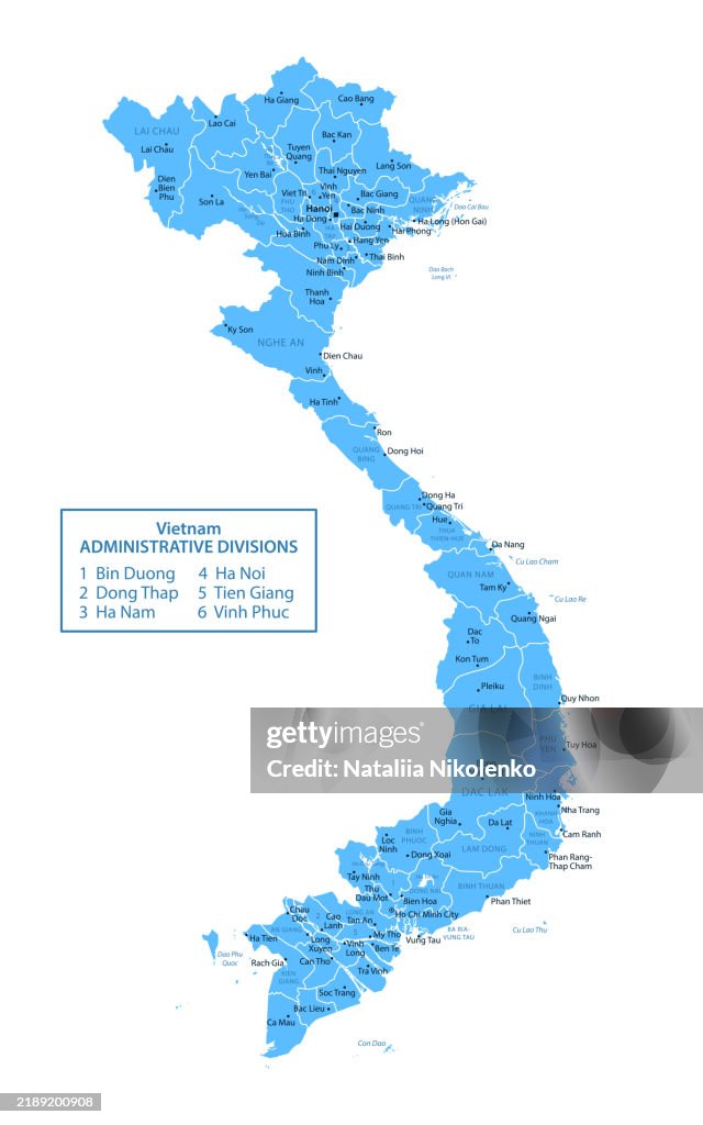 Vietnam - detailed map with regions and cities of the country.