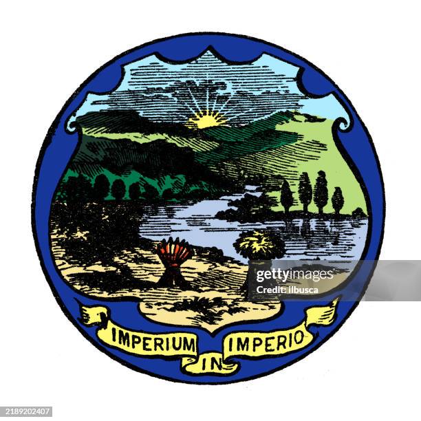seal of usa states (1899): ohio - ohio stock illustrations