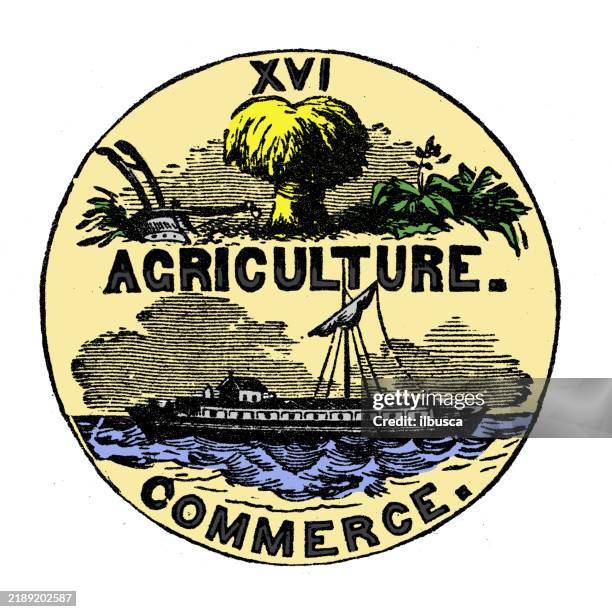 seal of usa states (1899): tennessee - tennessee state flag stock illustrations