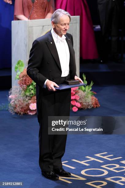 Geoffrey Hinton receives The Nobel Prize in Physics 2024 at the Nobel Prize Awards Ceremony 2024 at Stockholm Concert Hall on December 10, 2024 in...