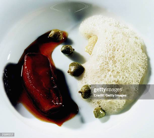 This handout photo from El Bulli Restaurant shows an Apple Meuniere displayed at El Bulli Restaurant July 23, 2003 in Girona, Spain.