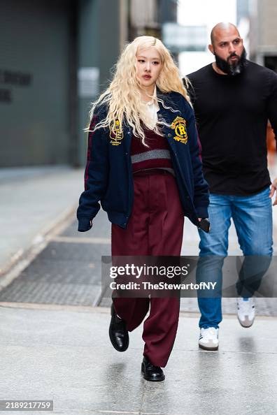 Rose Mbe Rosé aka Roseanne Park MBE is seen in Midtown on December 11, 2024 in ...