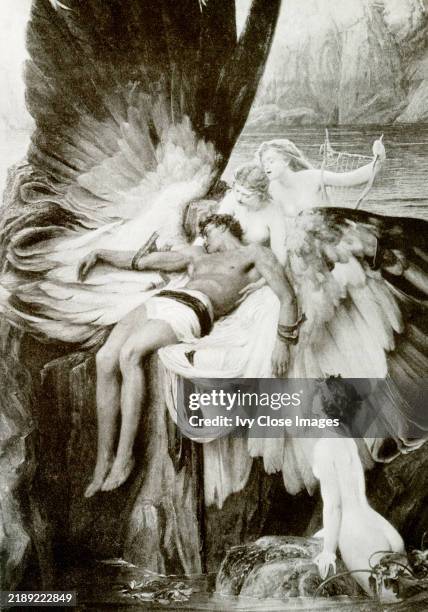 This painting, titled Lament for Icarus, was painted by Herbert J Draper in 1898. It shows the dead Icarus, surrounded by lamenting nymphs. The wings...