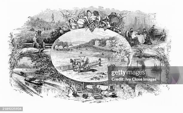 This illustration captures the spirit of the Grange Movement, an American agrarian movement taking its name from the the national Grange of the...