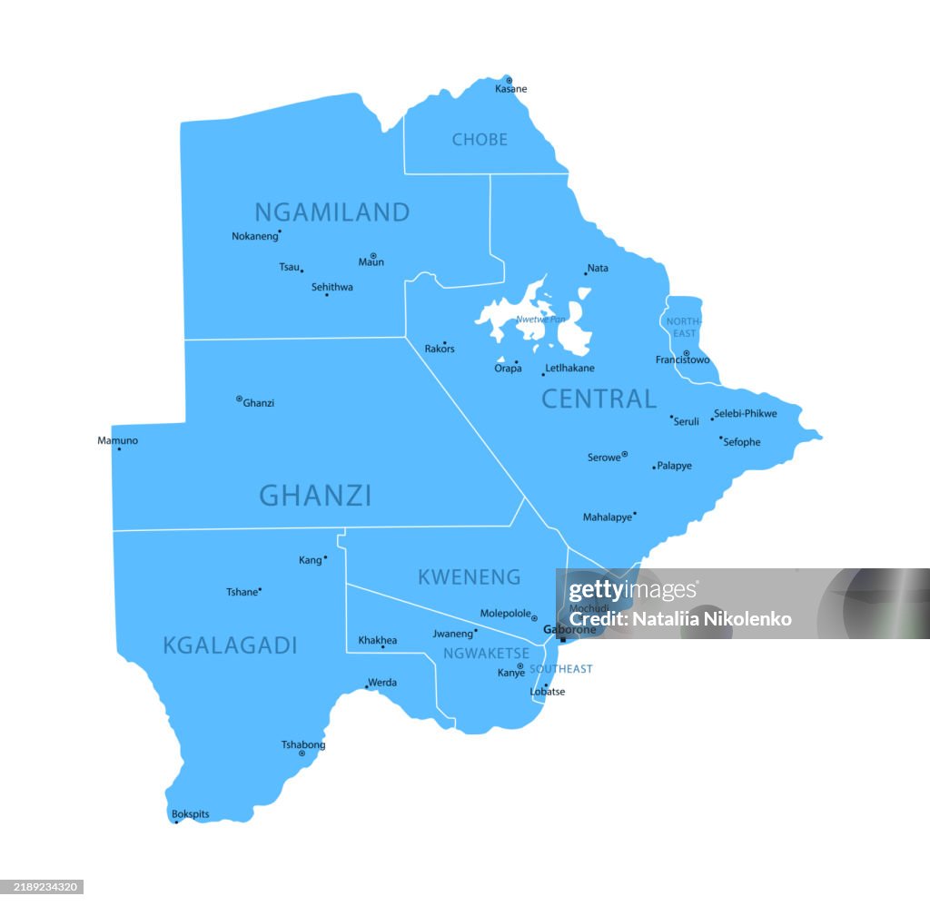Botswana Map.pdf Botswana Detailed Map With Regions And Cities Of The Country High-Res ...