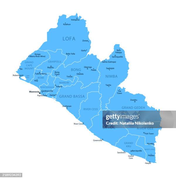 Liberia Detailed Map With Regions And Cities Of The Country High-Res ...