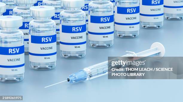 rsv vaccine, conceptual illustration - vaccine stock illustrations