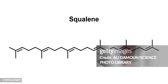Squalene structure, illustration Squalene structure, illustration