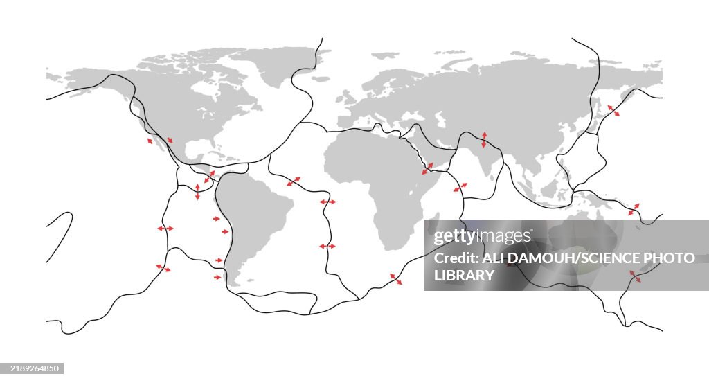 Tectonic plates, illustration
