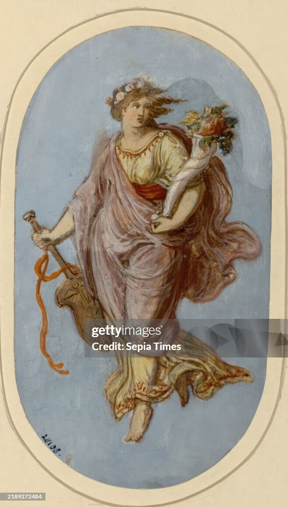 Floating figure with cornucopia