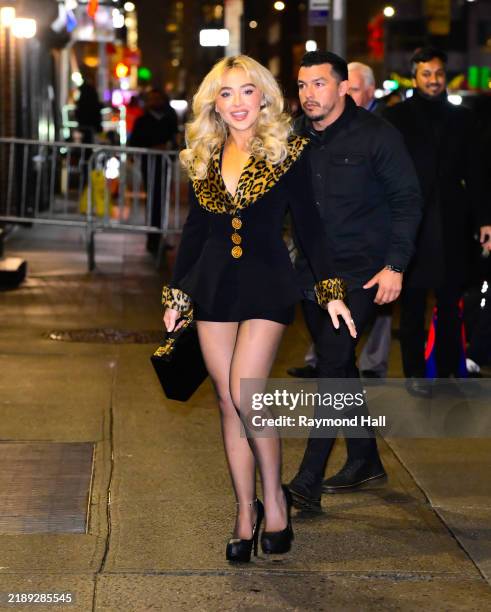 Sabrina Carpenter is seen on December 10, 2024 in New York City.