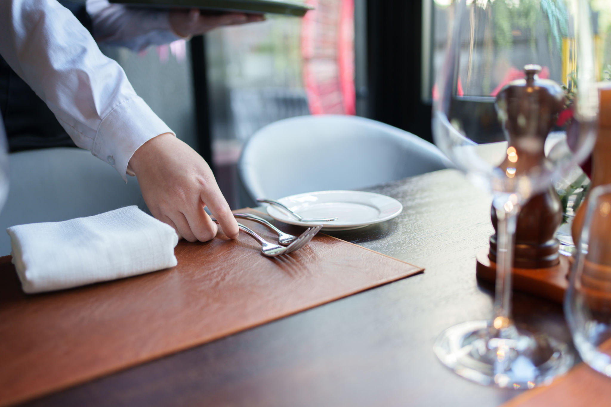 Close-up of setting forks Close-up of setting forks