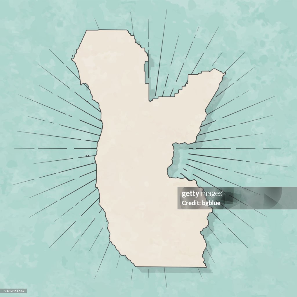 Curry County, Oregon. Map in retro vintage style - Old textured paper