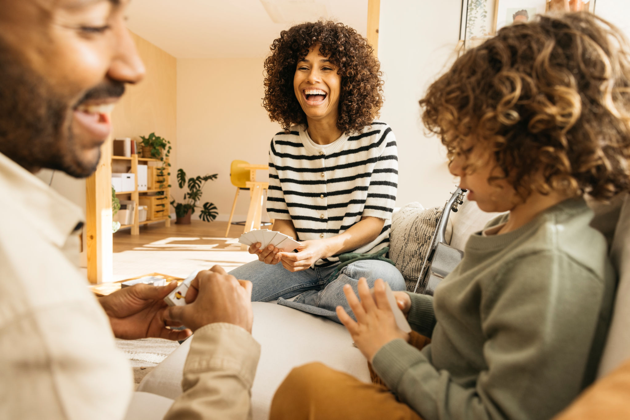 family playing cooperative games