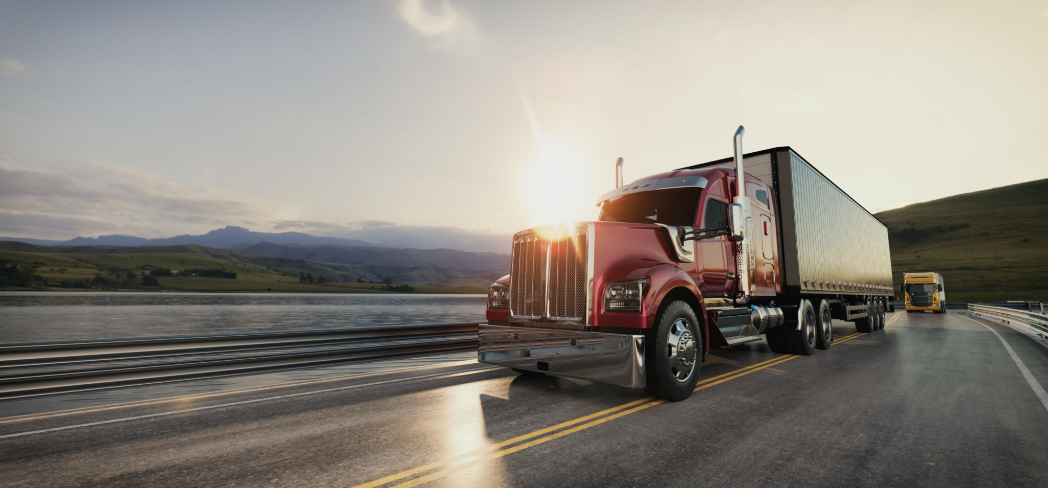 truck on road