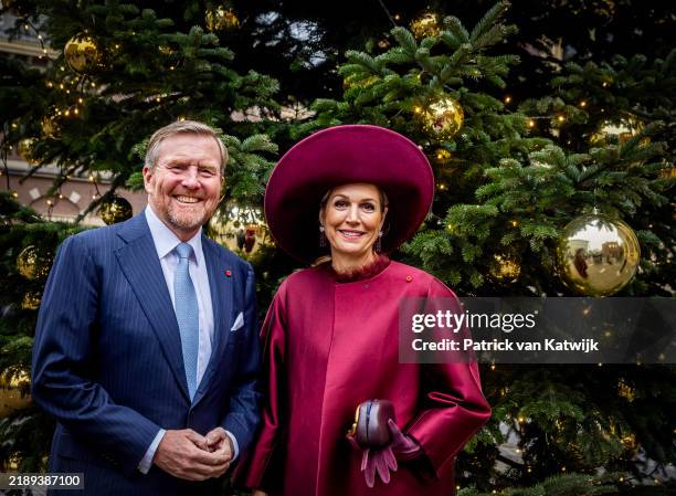 King Willem-Alexander of The Netherlands and Queen Maxima of The Netherlands attend the government lunch for President Marcelo Rebelo de Sousa of...