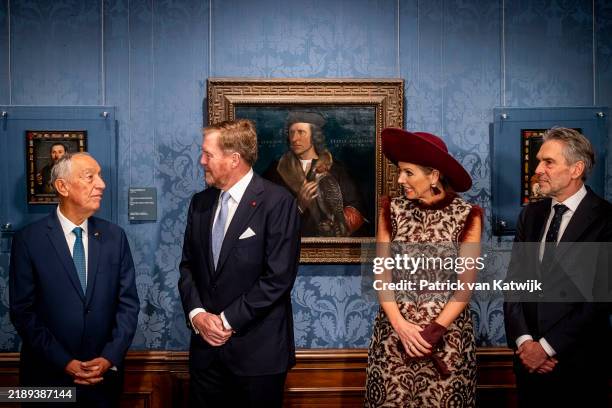 King Willem-Alexander of The Netherlands and Queen Maxima of The Netherlands attend the government lunch for President Marcelo Rebelo de Sousa of...