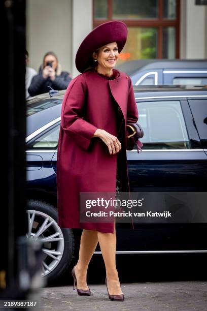 Queen Maxima of The Netherlands at the government lunch for President Marcelo Rebelo de Sousa of Portugal hosted by Dutch Prime Minister Dick Schoof...