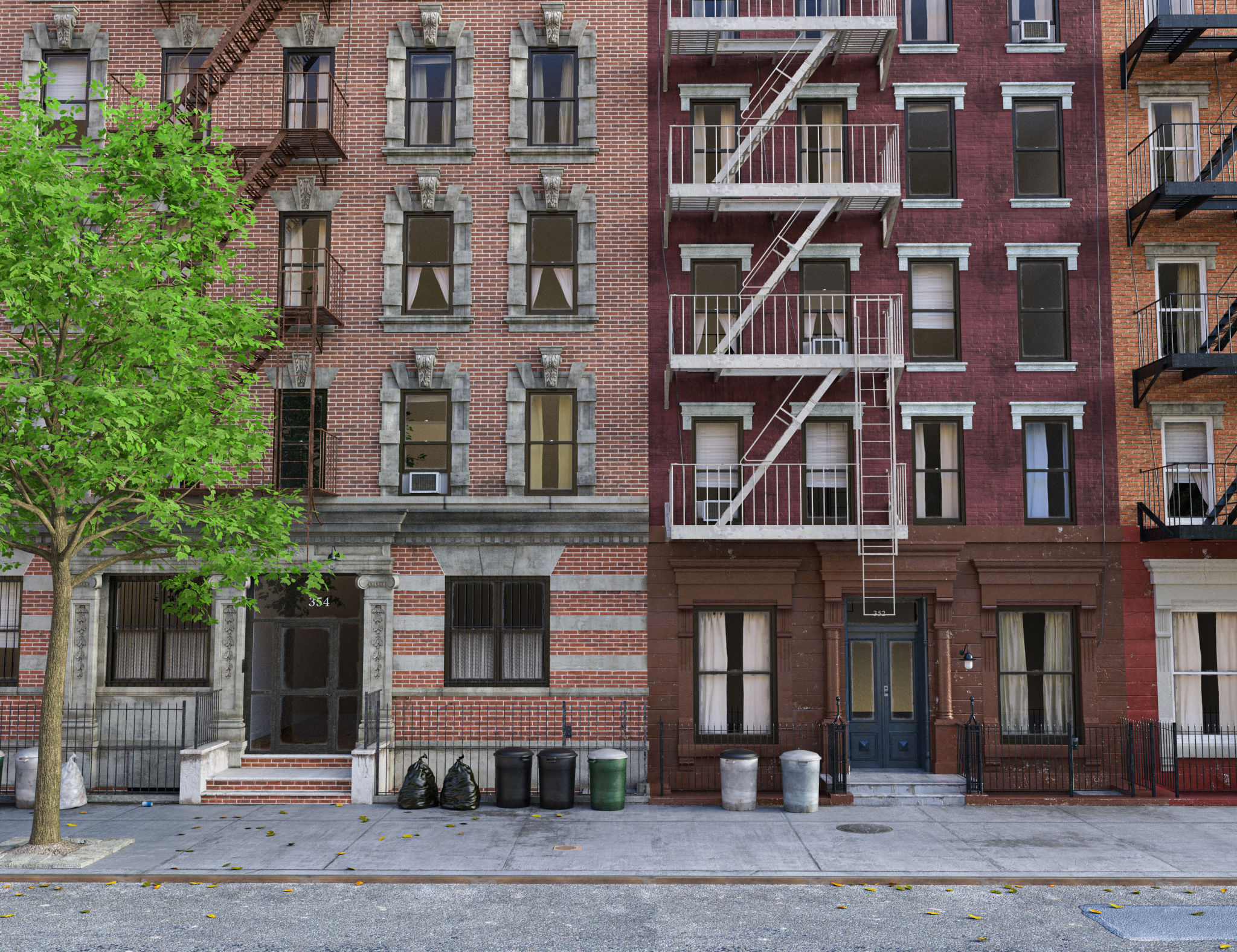 Facade of Manhattan apartment buildings in New York City Facade of Manhattan apartment buildings in New York City