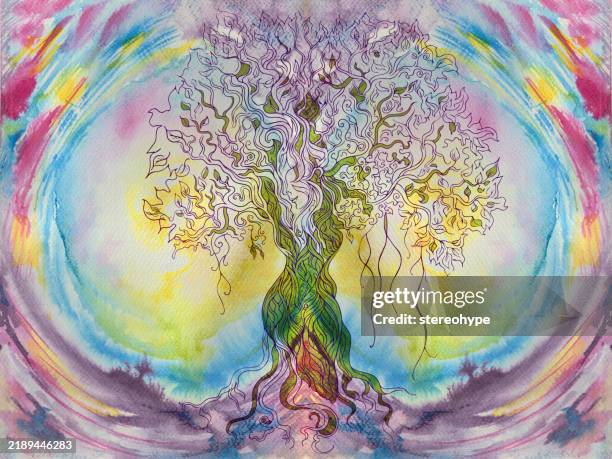 tree woman infinity - strong tree roots stock illustrations