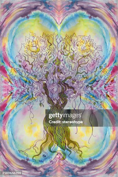 tree infinity - indigenous art stock illustrations