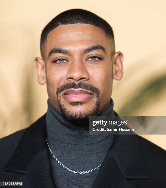 Aaron Pierre attends the "Mufasa: The Lion King" UK Premiere at Cineworld Leicester Square on December 11, 2024 in London, England.
