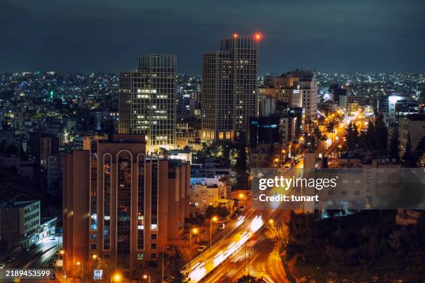 95 Middle East Jordan Amman Elevated View Of Cityscape Stock Photos ...